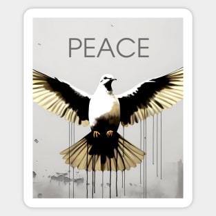 Peace Against Hate: Call for a Peaceful Resolution on a Dark Background Sticker